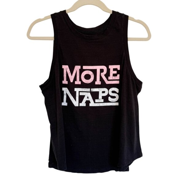 More Naps Black Tank Pink and White Words Size Large Loungewear - Picture 1 of 7